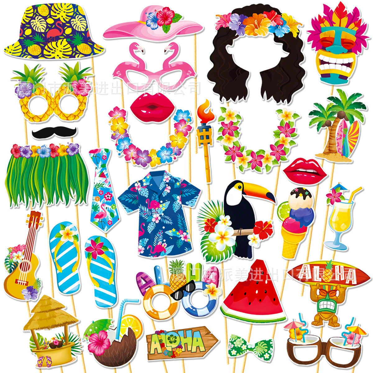 Весёлые фото-реквизиты для Hawaiian Party на Амазоне, лавина фламинго, летний пляжный декор