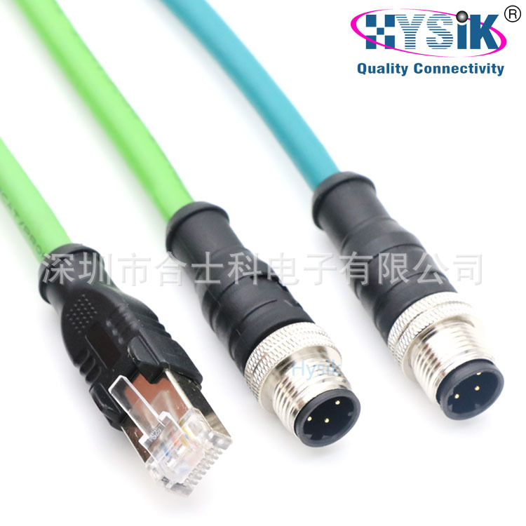 ProfiNet工业以太网总线 M12转RJ45 4芯 D编码
