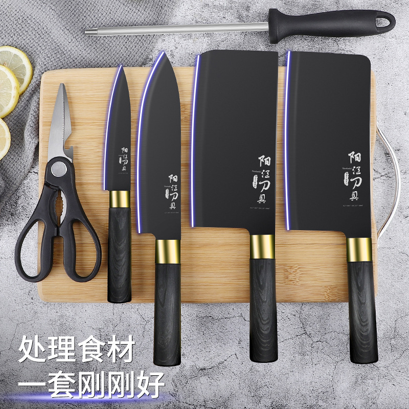 Kit de cuchillos de cocina combinado cuchillo de cocina 2 en 1 cuchillo de cocinero de hueso de un moldeo por inyección de acero inoxidable