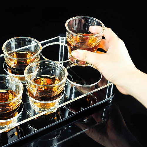 Bar acrylic transparent plastic beer and wine cup holder restaurant liquor and spirits cup holder KTV octagonal cup holder