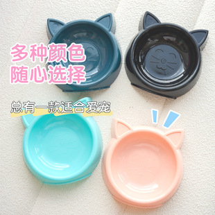 Cute cat pp pet bowl anti-knock dog feeding bowl leak-proof rice bowl pet drinking bowl round cat bowl