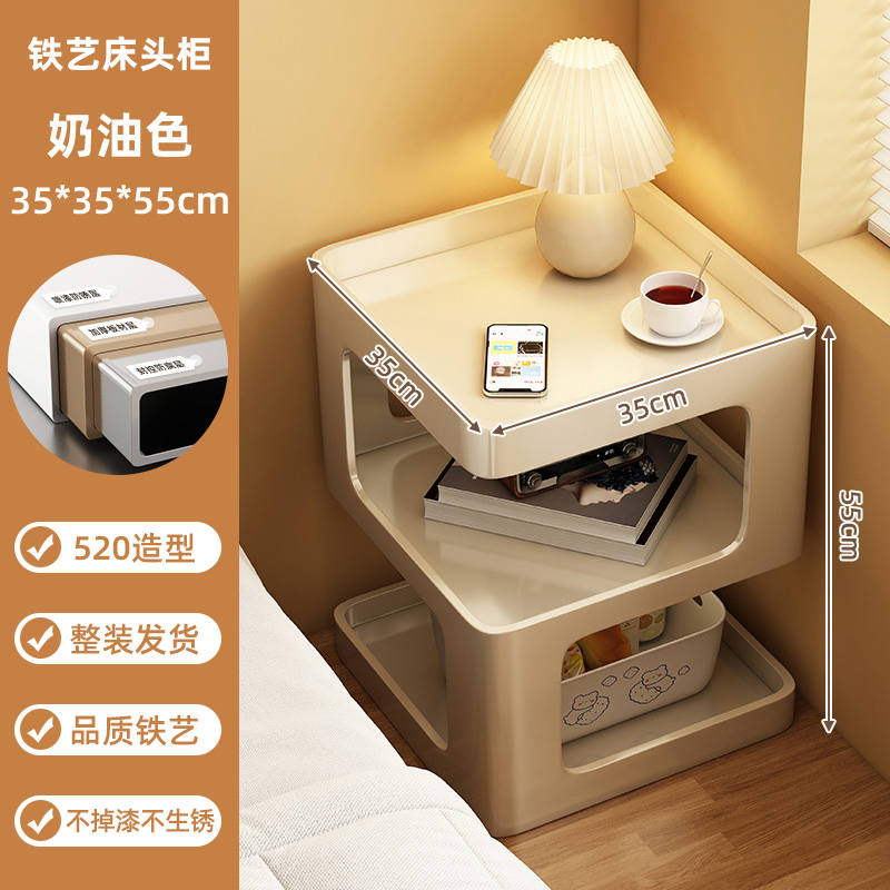 Taberna de cama de hierro forjado nicho de diseño dormitorio doméstico 2025 explosión creativo pequeño estante de cabecera sin formaldehído image 7