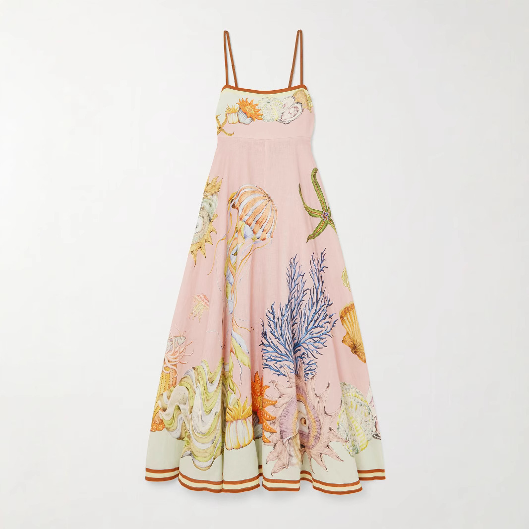 2026 European and American Cross-Border New Summer Nautical Map Vacation Seaside Print Amazon Foreign Trade Women's Dress