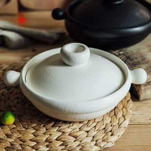 Japanese Eternal Soil Pot Black and White Heat-Resistant Casserole Dudu Pot Hand Pot Japanese Soup Pot Ceramic Pot Manufacturer