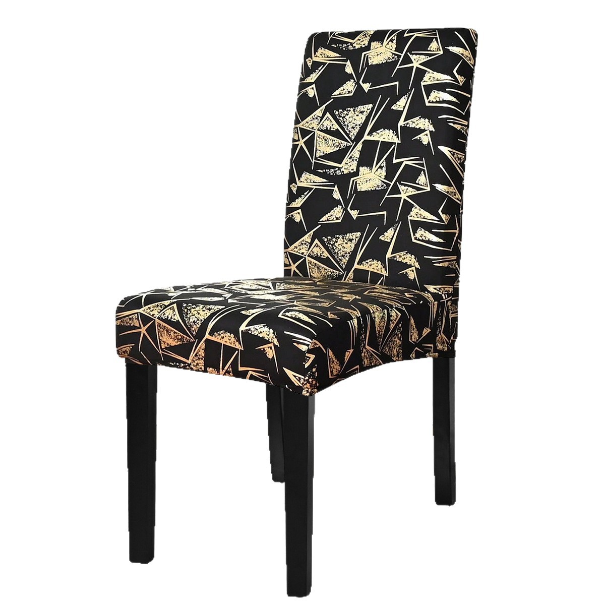 Transfronteriza venta caliente de seda de leche elástica estampada cubierta de silla de geometría hotel de restaurante cubierta de silla TEMU