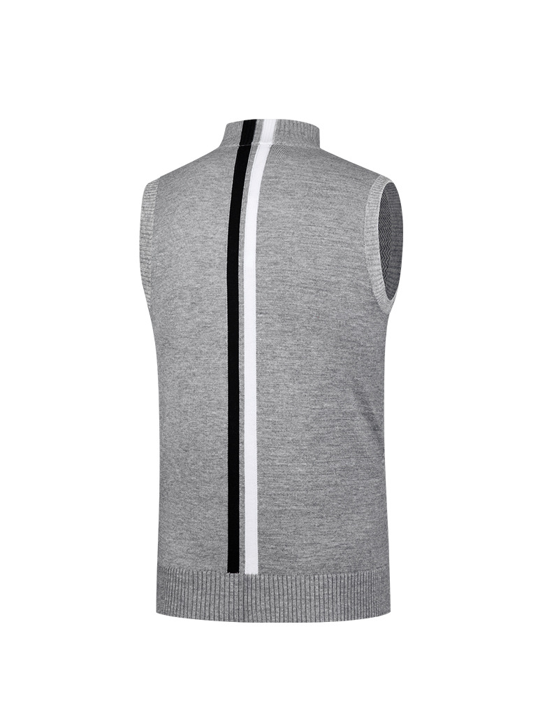 Áo vest len nam cổ đứng PGM – ấm áp mùa thu đông — YF501-màu xám, YF501-Đen, YF501-màu trắng chi tiết 11