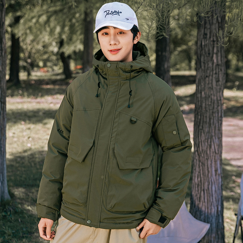 Área de asalto al aire libre para hombres y mujeres en invierno 2025 nueva ropa de algodón caliente a prueba de viento ropa de trabajo chaqueta casual abrigo de moda image 3