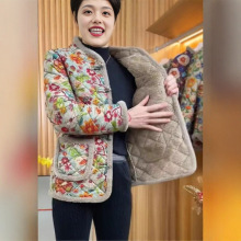 妈妈装秋冬加绒棉衣外套中老年女装短款小个子保暖内胆轻薄小棉袄
