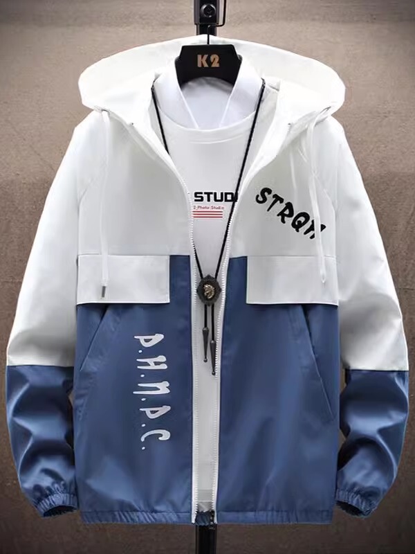 Spring and Autumn Men's Jacket Trendy Korean Style Workwear Student Jacket Men's Top Thin Casual Loose Men's Coat