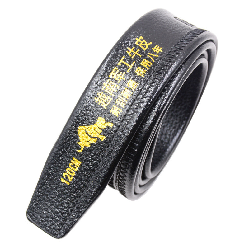 Men's 40 automatic buckle lengthened belt male scratch wear resistant puleather clip aviation material filling glue litchi grain edge belt