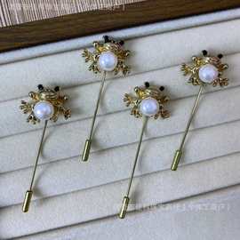诸暨珍珠8mm左右淡水珍珠胸针扣衣服插针别针丝巾扣针礼服领口diy