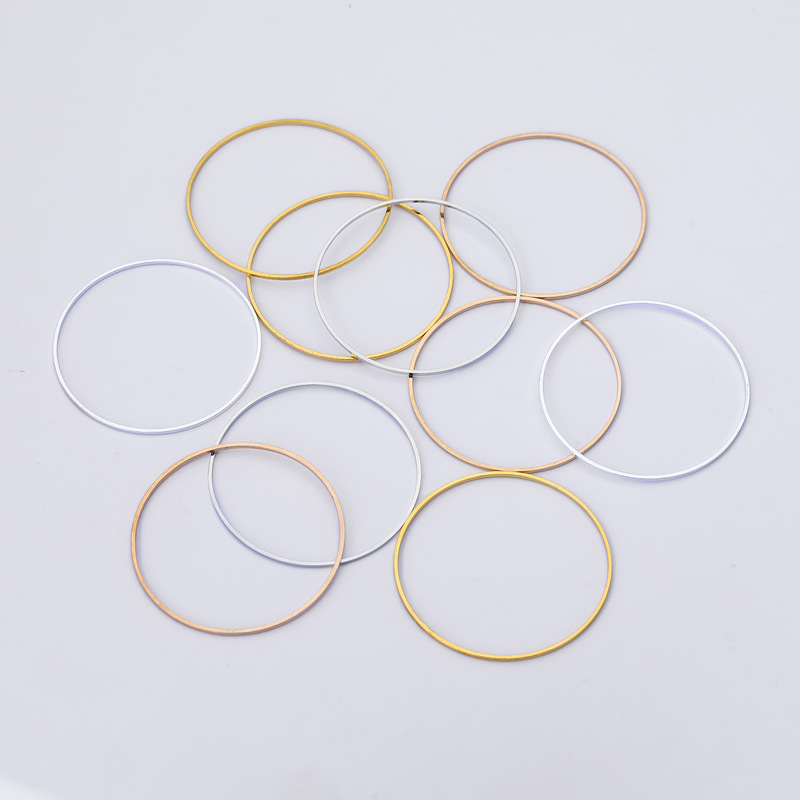8-40mm Pure Copper Electroplated Closed Ring, Open Ring, Flat Ring, Single Ring, Ear Ring, DIY Jewelry Accessory Materials