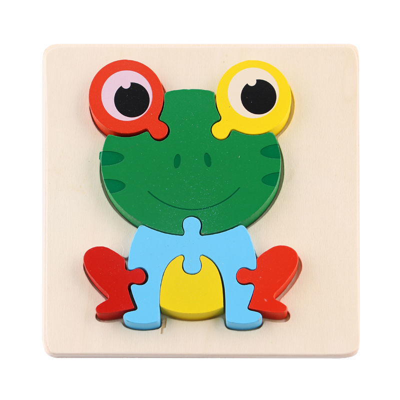 Rompecabezas para niños desarrollo de inteligencia educación temprana 3D de madera tridimensional bebé 1-2 años medio niños y niñas 6 juguetes educativos