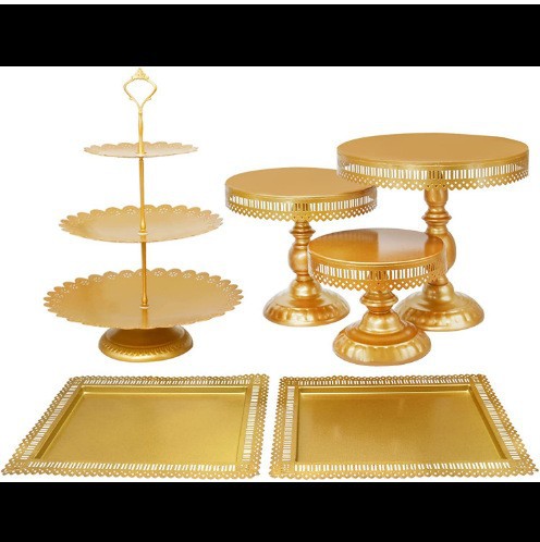 Estante de pastel europeo de bodas de encaje estante de pastel de bocadillos de postre decoración de la mesa de postres props de boda 12 piezas conjunto estante de pastel