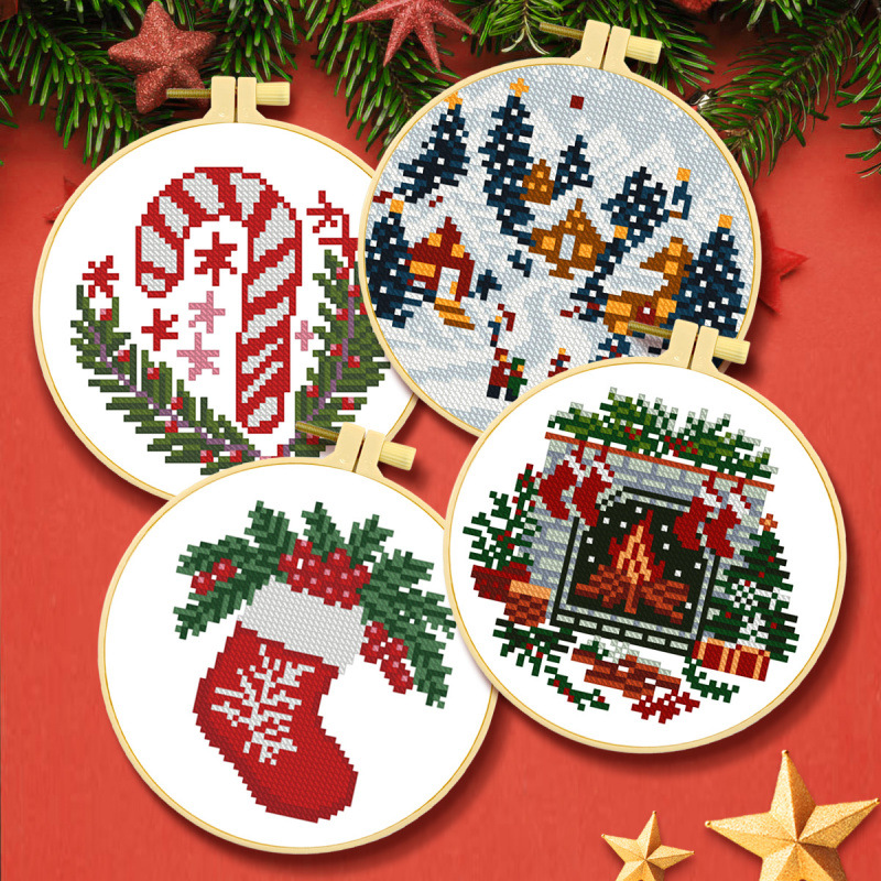 Mona Lisa Royal Crosspoint Navidad colección de un nuevo estilo de dibujos animados moderno simplista lindo redondo bordado de cruz