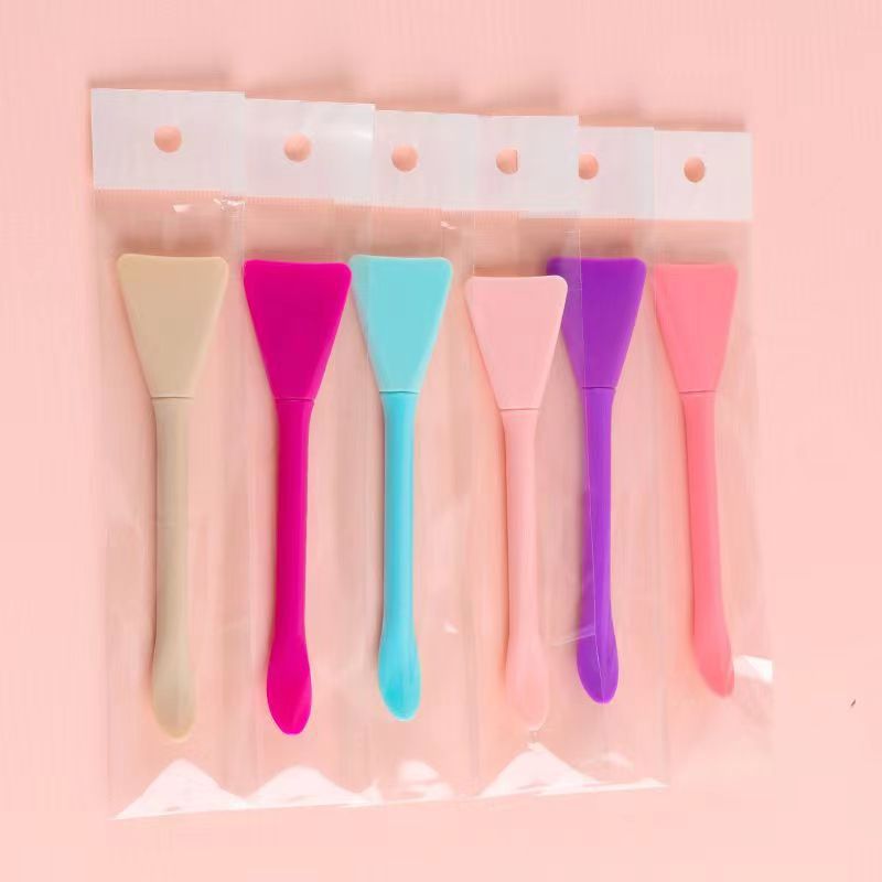 Cepillo de mascarilla de silicona Cuchara para raspar la película de congelación Cepillo de película de arcilla suave de doble cabezal Cepillo de limpieza de belleza multifuncional para la cara