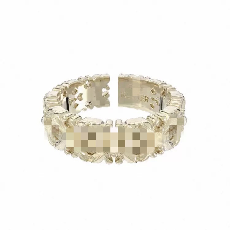 Three Horizontal Lines of the Same Style Jewelry: Iris Flower Ring, Light Titanium Lace Hollow Cross, Maillard Light Luxury Niche Wholesale 2