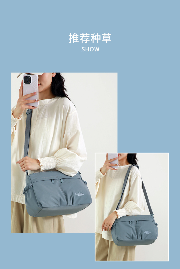 Colorful Fox's new nylon fabric women's crossbody bag, water-resistant crossbody bag, lightweight single-shoulder multi-layered crossbody bag undefined