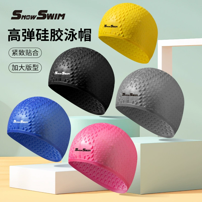 Силиконовая шапочка для плавания для взрослых капля капля пузырь шапочка для плавания для женщин длинные волосы водонепроницаемая нескользящая защита ушей шапочка для плавания оптового производителя