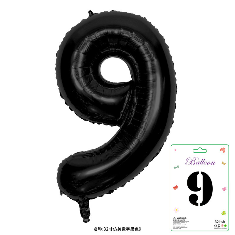32寸卡装美版数字0到9气球儿童生日派对装饰婚庆婚房布置数字气球|undefined