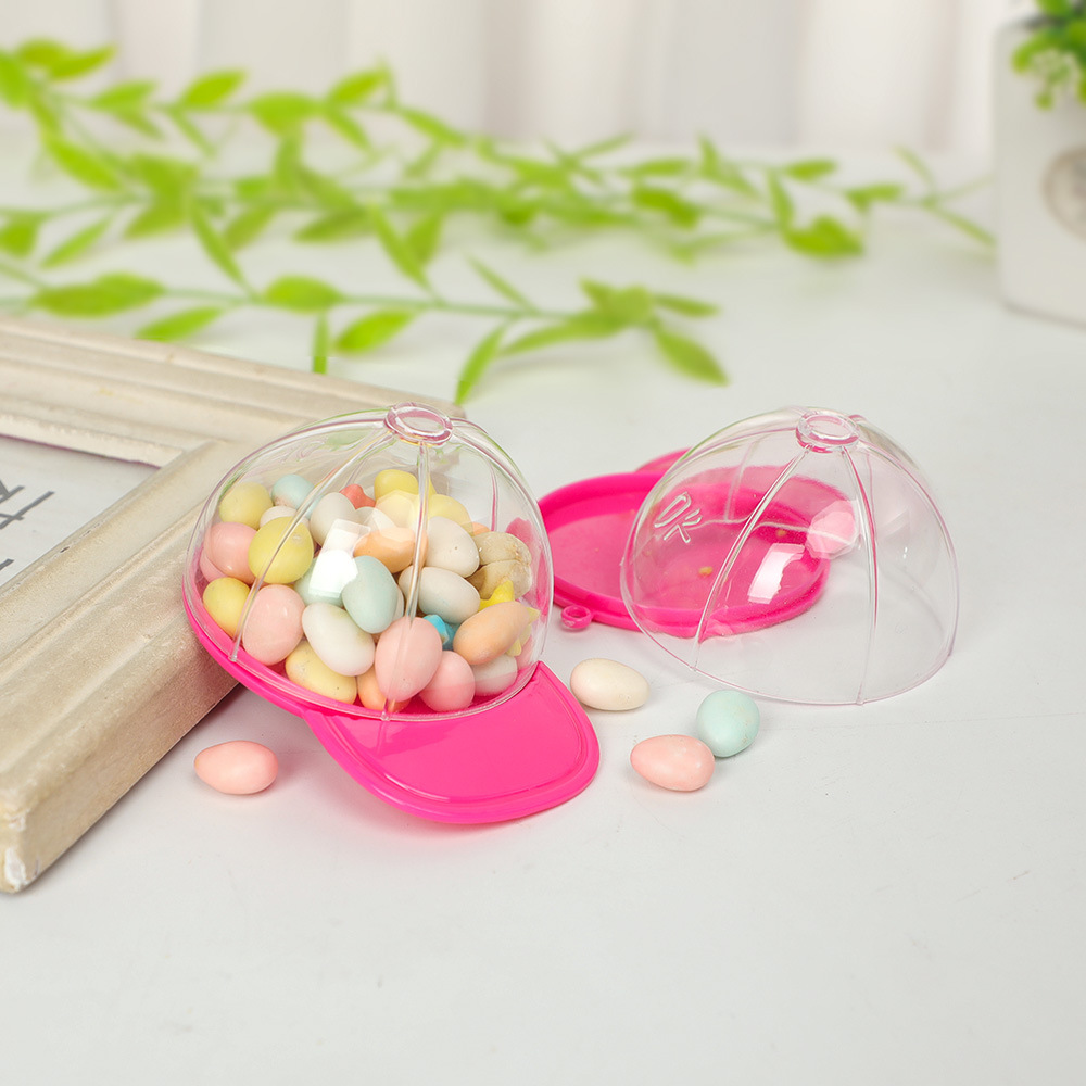 新款创意棒球帽形状糖果盒可拆卸塑料喜糖盒小物件收纳盒厂家批发|ru