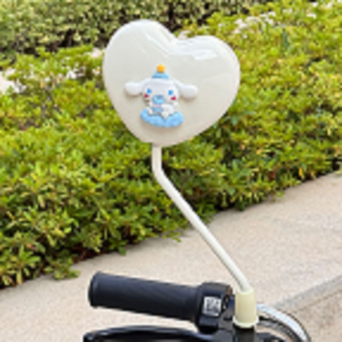 Rearview Mirror: Aima Other Electric Vehicle Accessories - beige-cinnamoroll-heart-shaped-hd-rearview-mirror-pair