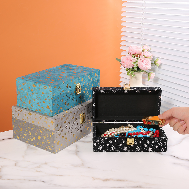 Star Velvet Wooden Storage Box Cosmetics Id Storage Wooden Box Desktop Jewelry Storage Box Dressing Drawer Star Velvet Wooden Storage Box Cosmetics Id Storage Wooden Box Desktop Jewelry Storage Box Dressing Drawer