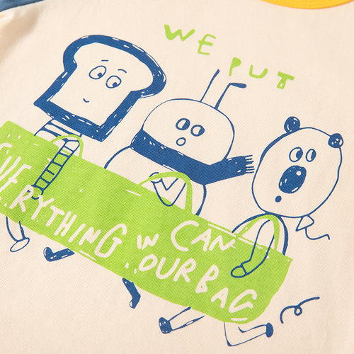 Cross-border children's clothing long-sleeved T-shirt pure cotton spring and autumn color block trendy cartoon Korean style stylish base shirt wholesale one-piece dropshipping