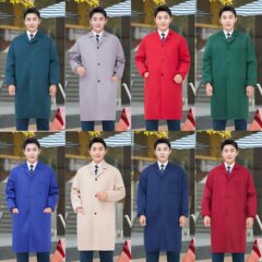 厚い青いコート作業服ポリエステル綿の長いタイプの労働保険服は労働者の食品倉庫工場の物流の耐摩耗性を運びます。