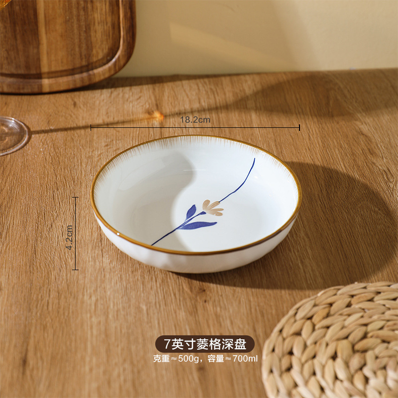 美しい和風陶器のボウル、皿、食器セット、家庭用食器セット、ライスボウル、インスタントラーメン、スープボウル、プレート|undefined
