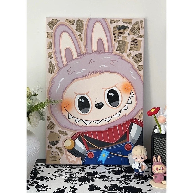バブルマートトレンディな吊り絵リビングルーム装飾絵画漫画ラブブかわいい子供部屋吊り絵画寝室壁画|undefined