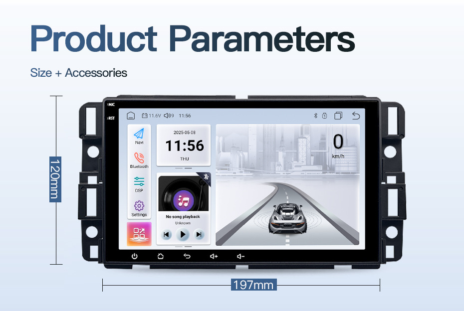 Suitable for Gmc Chevrolet Savana Yukon Acadia Android Car Large-Screen Navigation and Reversing Image Playback