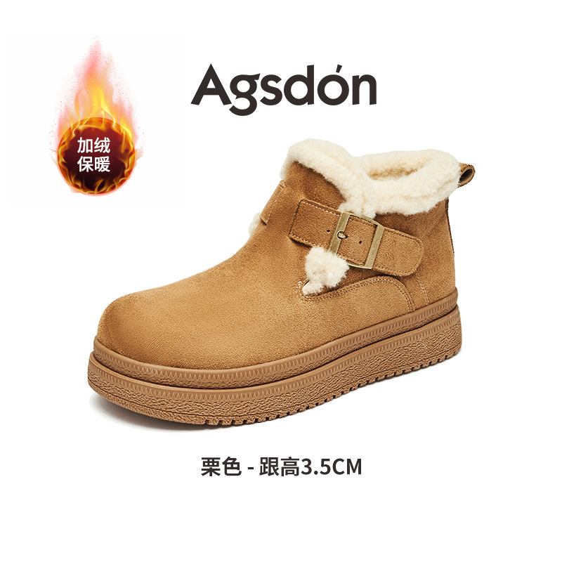 Botas de nieve de fondo grueso para mujeres 2025 nuevos zapatos de algodón de invierno con un pedazo de botas cortas de Burken incluidas