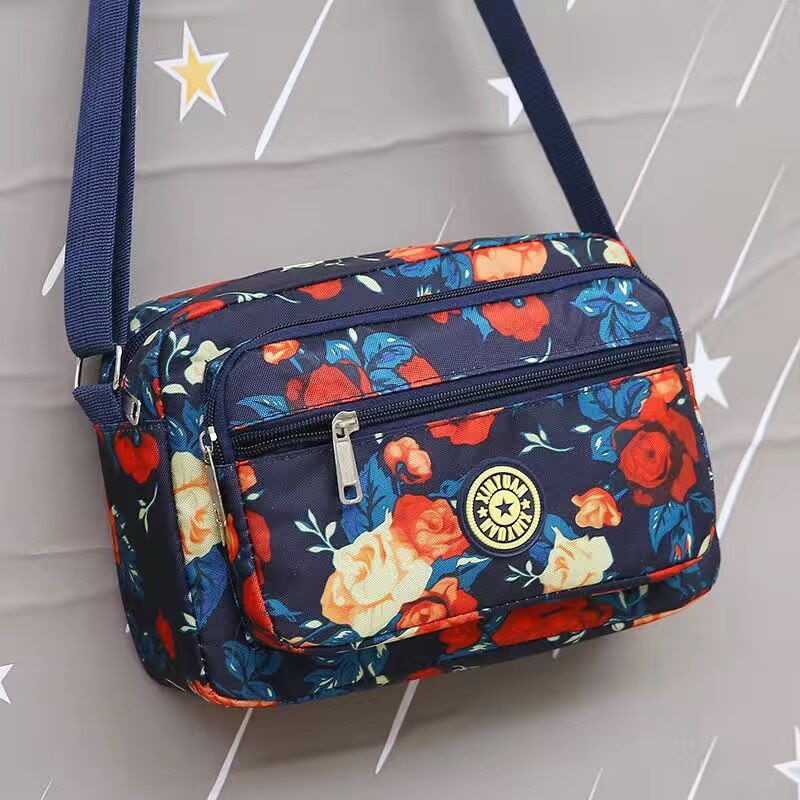 レディースバッグ、露店バッグ、ショルダーメッセンジャーバッグ、中高年花柄バッグ、キャンバスオックスフォード布カジュアル大容量マザーズバッグ|undefined