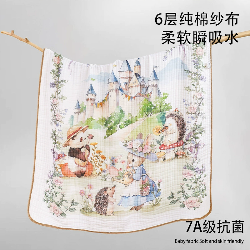 Детское банное полотенце 6 слоев хлопчатобумажной марли одеяло для новорожденного