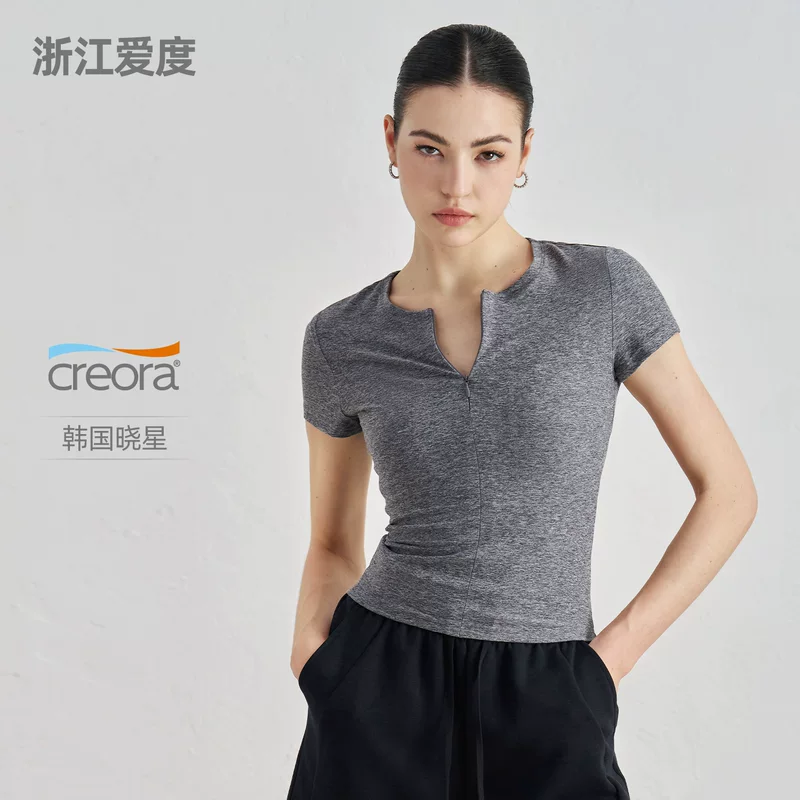Легкая fittedbrace для йоги, спортивная футболка для зала с коротким рукавом, стиль высшего качества