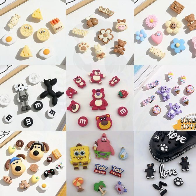 Croc Shoes DIY Accessories Shoe Accessories Suitable for Shoes Flower Shoe Buckle Decoration Transparent Cartoon Cute Boy Girl Shoe Flower