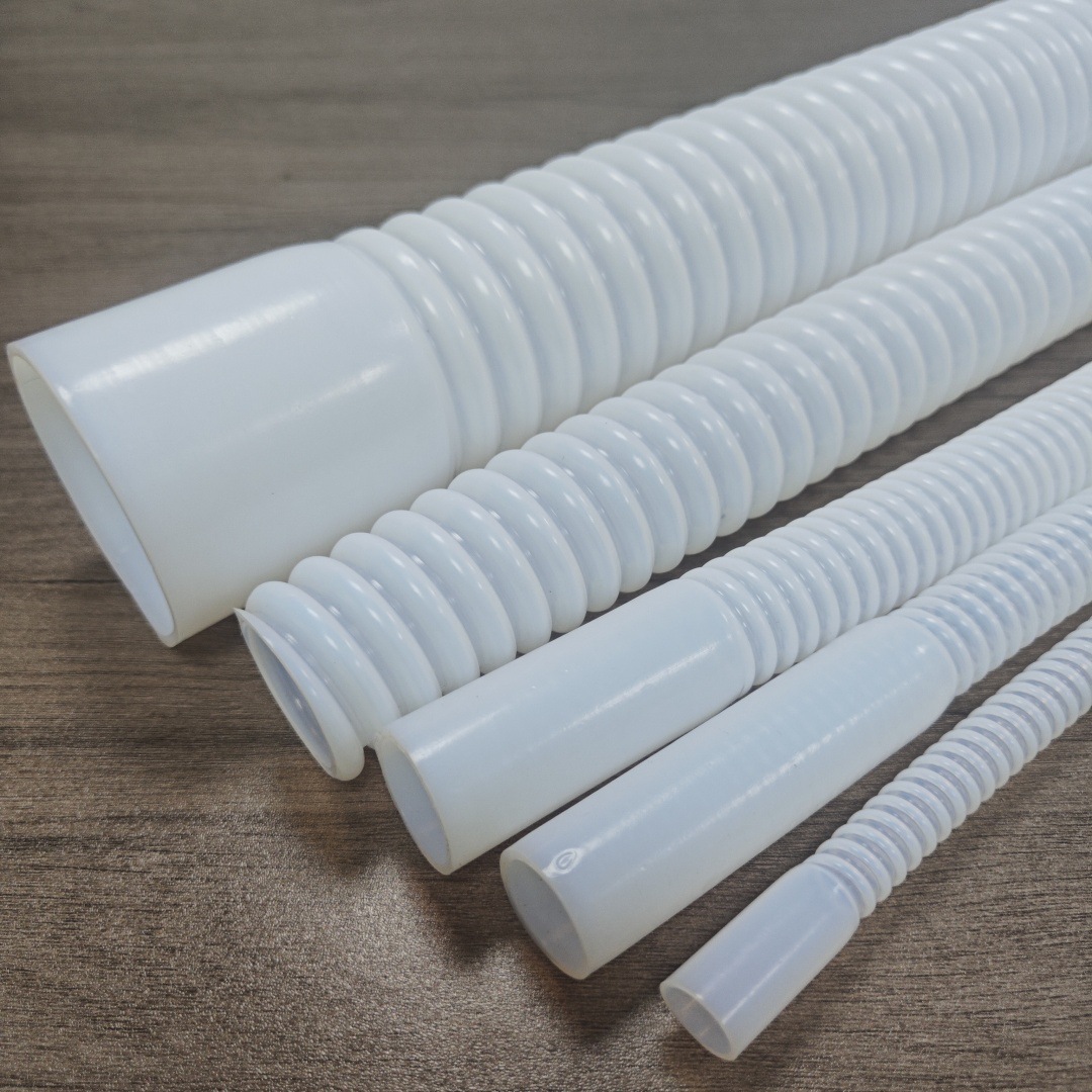 厂家直售PTFE铁氟龙波纹管 耐强酸强碱260℃高温 可定制长度/接头