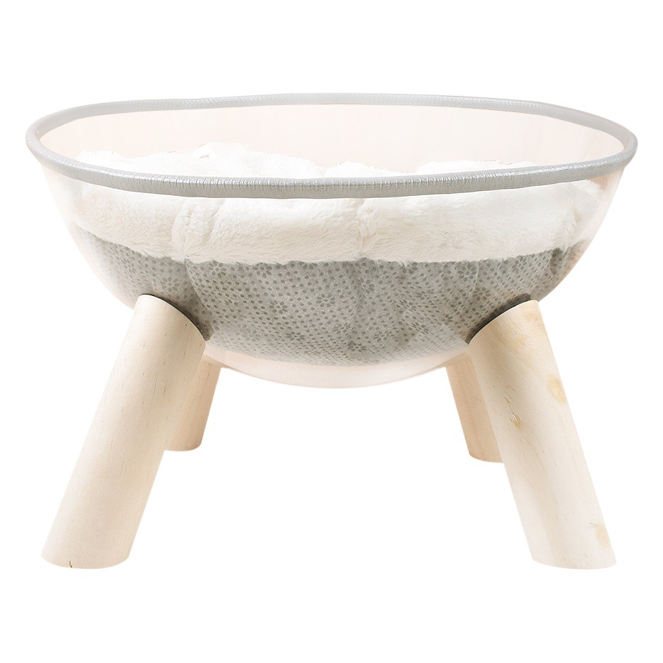 Cápsula espacial transparente para gatos, nido para gatos, marco de escalada para gatos, casa para gatos PET de madera maciza, sala de partos para gatos de madera esférica, universal para todas las estaciones