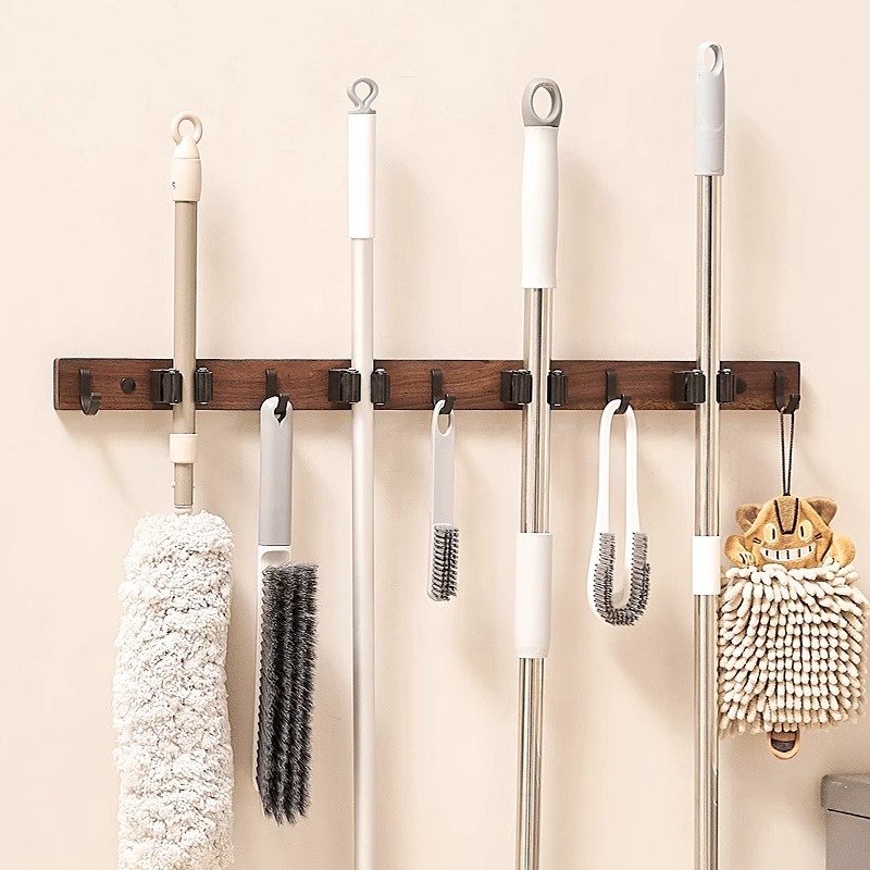Clip de trapeador de baño trapeador gancho balcón escoba trapeador de almacenamiento escoba estante de almacenamiento de baño sin perforación