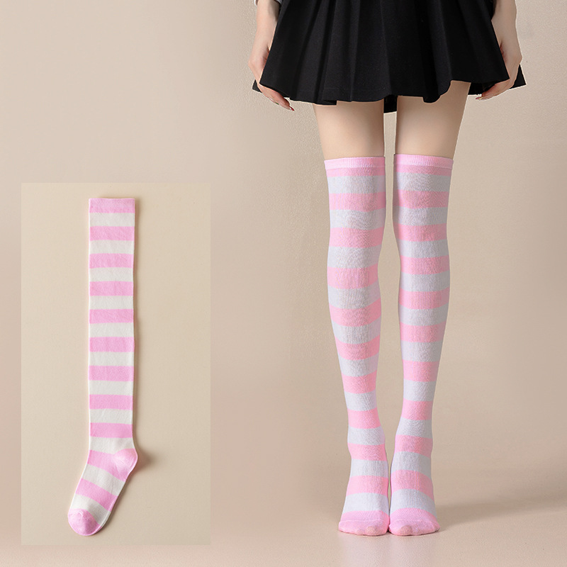 Calcetines Largos Bucaneras a Rayas para Mujer de Poliéster y Spandex, Absorción del Sudor, para Cosplay image 34