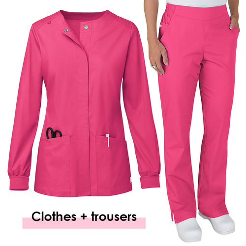 Wash-up gown, long-sleeved scrub suit, beauty salon cardigan with snap buttons, coat for doctors and nurses, work uniform set