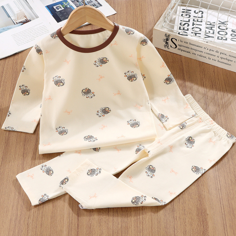 儿童春秋莱卡棉内衣套装中大童无骨睡衣宝宝秋款家居服秋衣秋裤|undefined