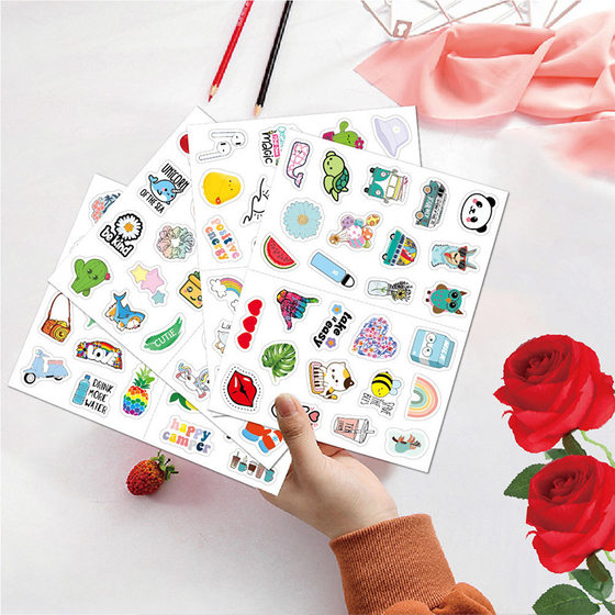 Cross-border explosions beach stickers waterproof cartoon cute small fresh water cup luggage sticker sticker