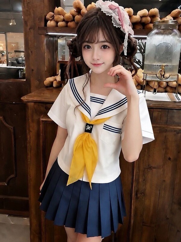 Blue Three-Piece Japanese Jk Uniform Set Sailor Suit Short-Sleeve Navy Collar Academy Style School Uniform Two-Piece Set for Female Students Blue Three-Piece Japanese Jk Uniform Set Sailor Suit Short-Sleeve Navy Collar Academy Style School Uniform Two-Piece Set for Female Students