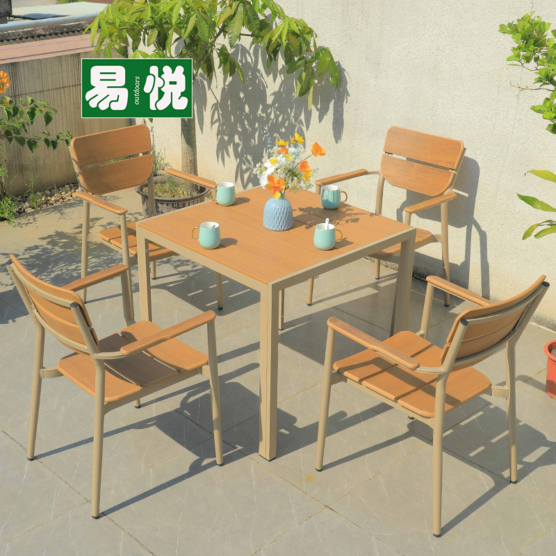 Combinación 5:4 silla 80*80 * H73 mesa cuadrada de tiras dispersas