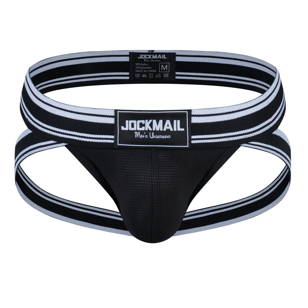 JOCKMAIL sexy ropa interior de los hombres de malla transpirable Gran Tanga sexy ropa interior deportiva elástica