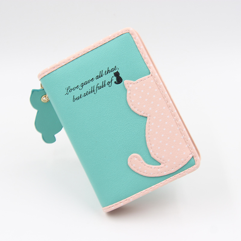 Women's Letter Cat Pu Leather Zipper Wallets display picture 2