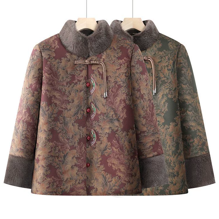 Бабушка зимняя хлопчатобумажная куртка женская новая китайская пожилая хлопковая одежда