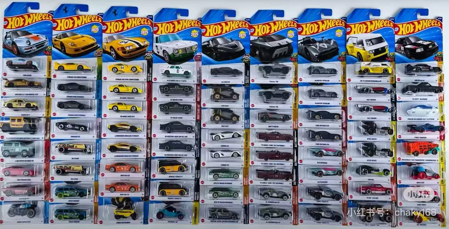 Литой гоночный игрушечный автомобиль (Hot Wheels Ferrari), металлический 12 см, assorted 72 модели случайной смеси